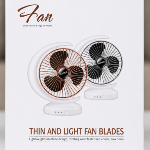 Rechargeable Mini Table Fan 4000mAh USB Fan Retail Box Rechargeable Mini Table Fan 4000mAh USB Fan retail packaging featuring thin and light fan blades, portable design, and low-noise cooling technology.