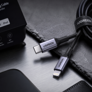 UGREEN USB-C to Lightning Fast Charging Cable 1M Black with 20W PD charging support and 480Mbps high-speed data transfer for iPhone and iPad