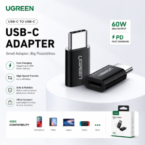 ugreen-usb-c-to-micro-usb-adapter-black.webp UGREEN USB-C to Micro USB Adapter Black for Fast Charging and Data Transfer