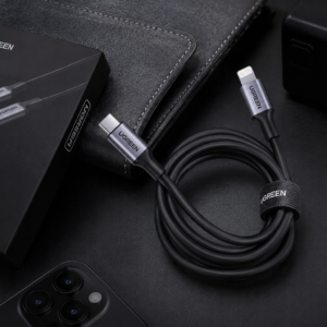 UGREEN USB-C to Lightning Fast Charging Cable 1M Black with 20W PD charging support and 480Mbps high-speed data transfer for iPhone and iPad