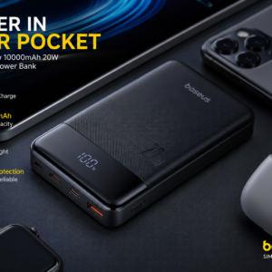 Baseus Airpow 10000mAh 20W Fast Charge Power Bank Black | PD Fast Charging Baseus Airpow 10000mAh 20W Fast Charge Power Bank Black with PD Fast Charging and Multi Protection Features
