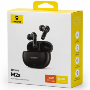 Original Baseus Bowie M2s True Wireless Earphones Retail Box with Cluster Black Earbuds