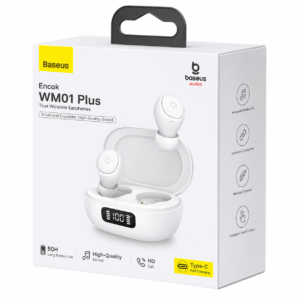 Baseus Encok WM01 Plus TWS Earbuds White Original Retail Box Packaging