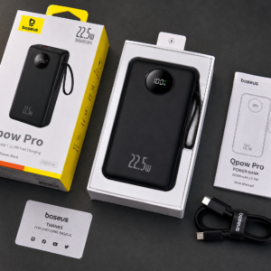 Baseus Qpow Pro 20000mAh 22.5W Power Bank Unboxing Kit Baseus Qpow Pro 20000mAh 22.5W Power Bank Unboxing with Box, User Manual and USB-C Cable