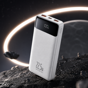 Baseus Star-Lord 10000mAh 22.5W Fast Charging Power Bank in a futuristic space-themed background with LED digital display and premium portable design.