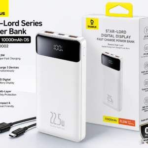 Baseus Star-Lord Series 22.5W 10000mAh Power Bank with Box | DFL Express Baseus Star-Lord Series 22.5W 10000mAh Fast Charging Power Bank with retail box, LED digital display, USB-C input, and 06 months warranty.