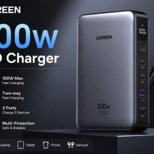 UGREEN 100W PD Charger 20000mAh Power Bank with 3-Port Fast Charging and Smart LED Display