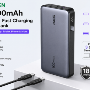 UGREEN 20000mAh 100W Fast Charging Power Bank | 18 Months Warranty | DFL Express UGREEN 20000mAh 100W Fast Charging Power Bank with USB-C PD, LED Display, 3-Port Output and 18 Months Warranty