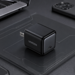 UGREEN 30W USB-C GaN Fast Charger US Plug with 18 Months Warranty, ultra-fast charging adapter featuring compact design and advanced GaN technology.