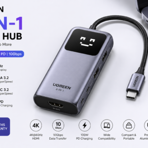 ugreen-6-in-1-usb-c-hub-4k-100w-pd-10gbps1 UGREEN 6-in-1 USB-C Hub high-speed 10Gbps data transfer and 100W PD charging