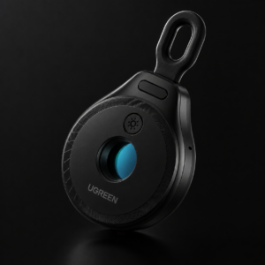 UGREEN Hidden Infrared Camera Detector in luxury black theme with premium dark background for hidden spy camera detection and privacy protection.