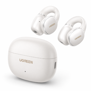 UGREEN HiTune S3 True Wireless Earbuds White with charging case featuring an elegant minimalist design, Bluetooth 5.4 connectivity and premium open-ear comfort.