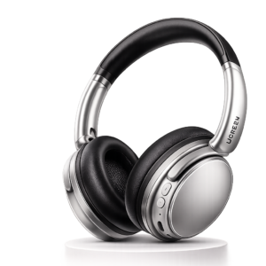 UGREEN Studio Plus ANC Wireless Headphones Silver transparent background premium over-ear Bluetooth noise cancelling headphones