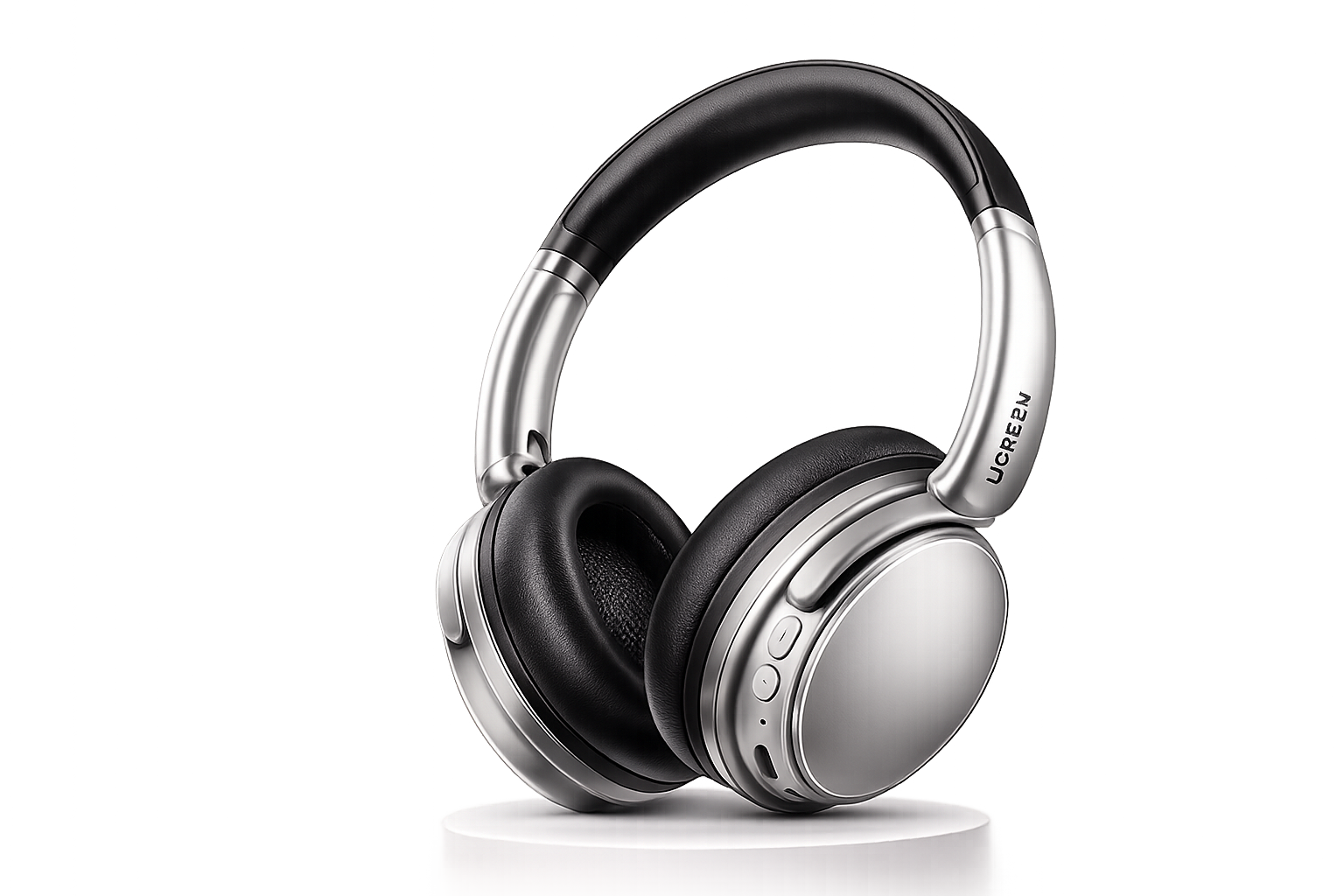 ugreen-studio-plus-anc-wireless-headphones-silver-transparent-background-sku-75630 UGREEN Studio Plus ANC Wireless Headphones Silver transparent background premium over-ear Bluetooth noise cancelling headphones