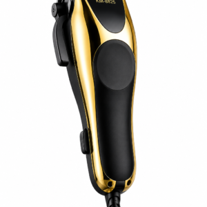 Kemei KM-8825 Deluxe Chrome Pro Hair Clipper Gold & Black professional corded hair cutting machine with self-sharpening steel blade.