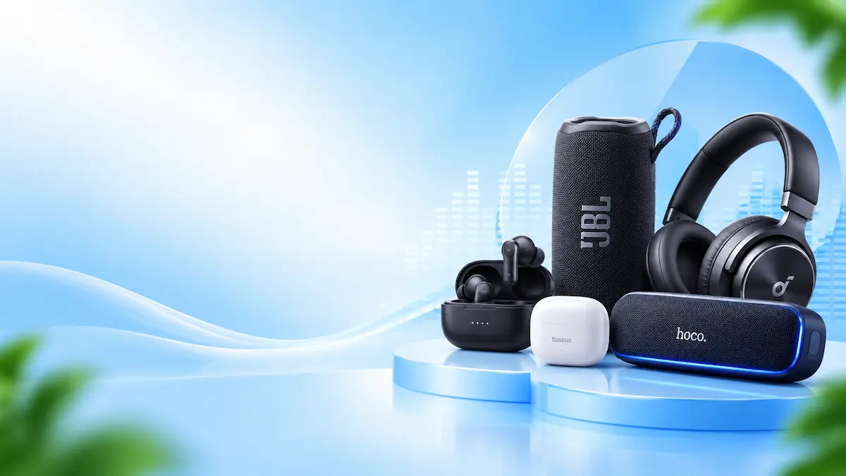 Audio and entertainment accessories with headphones, Bluetooth speakers and wireless earbuds at DFL Express