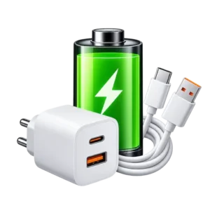 Power & Charging category icon with battery, charger and charging cable
