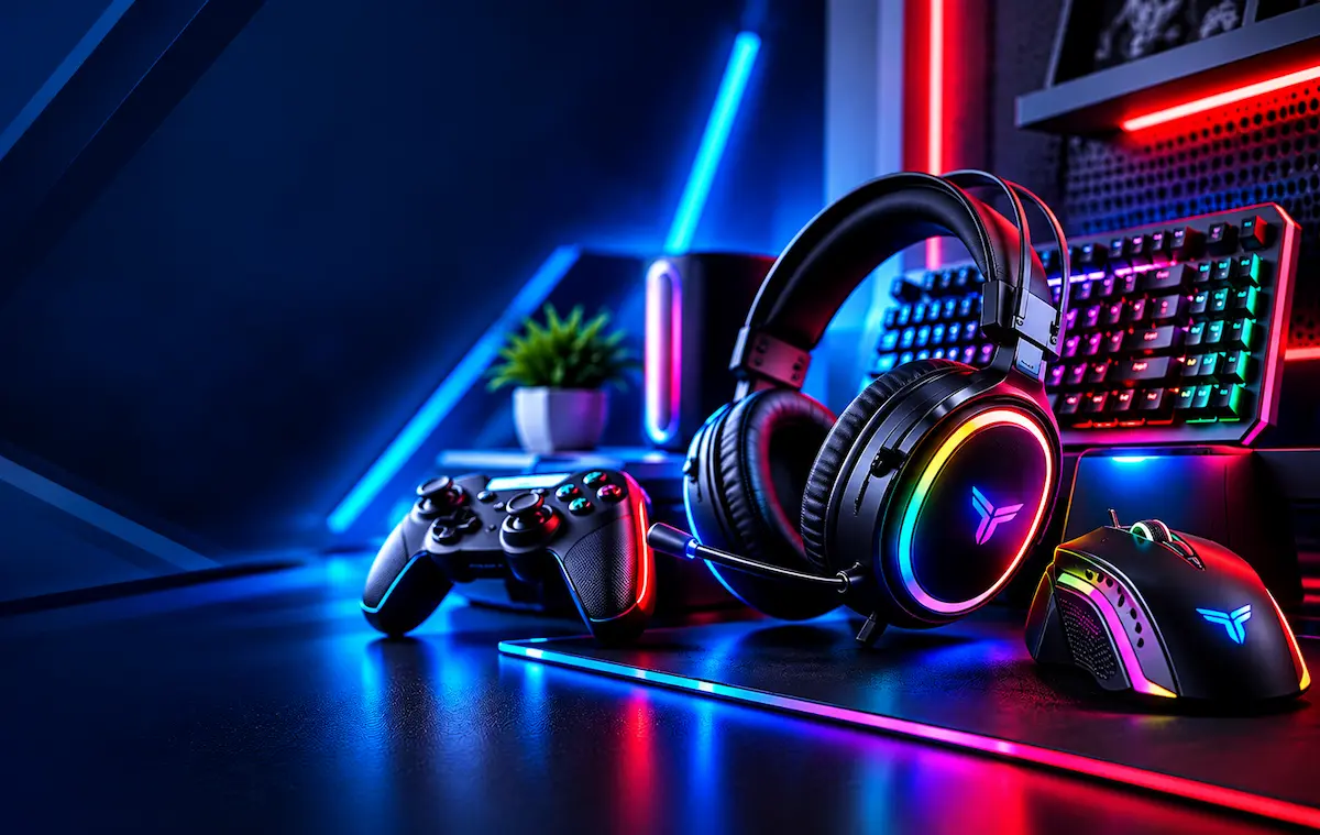 Premium Gaming Accessories with Headset Keyboard Mouse and Controller