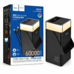 HOCO DB103A Intelligent Balance 60000mAh 65W PD Fast Charging Power Bank with Retail Box, Built-in Cable & LED Camping Light