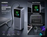 UGREEN 20000mAh 165W Nexode Smart Display Power Bank with Retractable USB-C Cable, Smart TFT Display, 3-Port Fast Charging, CCC Version